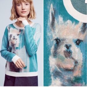 Anthropologie Llama Farm Animal Sweater Sz S